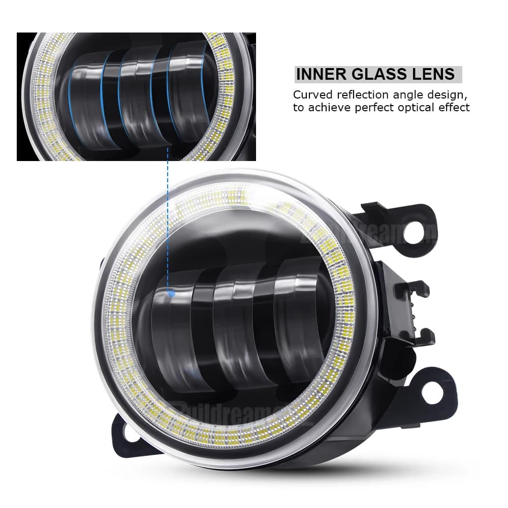 2 X phare antibrouillard œil d'ange de voiture pour Peugeot 3008 207 307 2008 4008 4007 5008 408 407