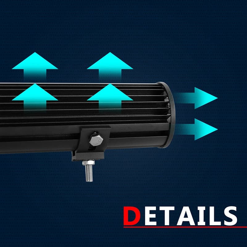 Auxtings 12-45 pouces 180W-612W Tri-Row 7D barre lumineuse LED tout-terrain barre LED Combo barre lu