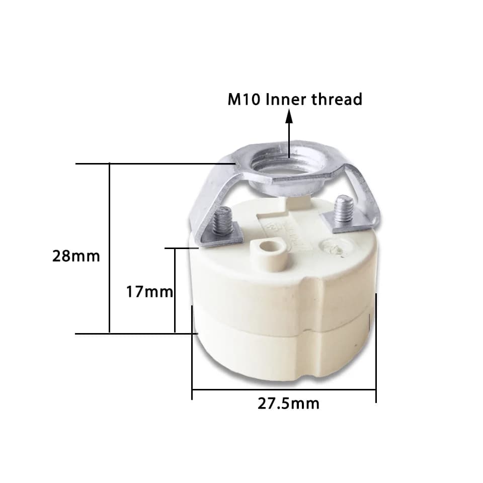 Support fixe de lampe à prise directe haute tension en céramique avec raccords de tête de lampe, GU1