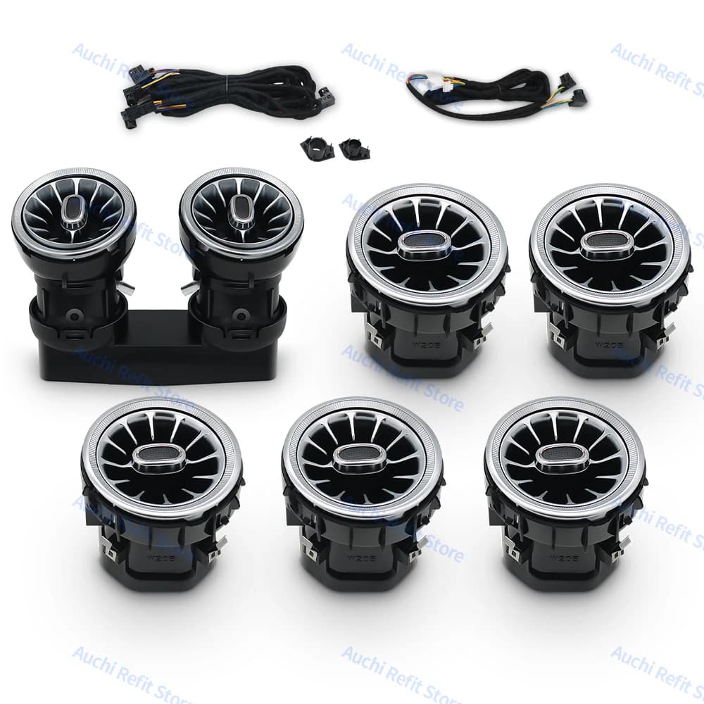 Diffuseurs d'air LED pour voiture, 3/64 couleurs, pour Mercedes-Benz Classe C GLC W205 X253 W213 W22