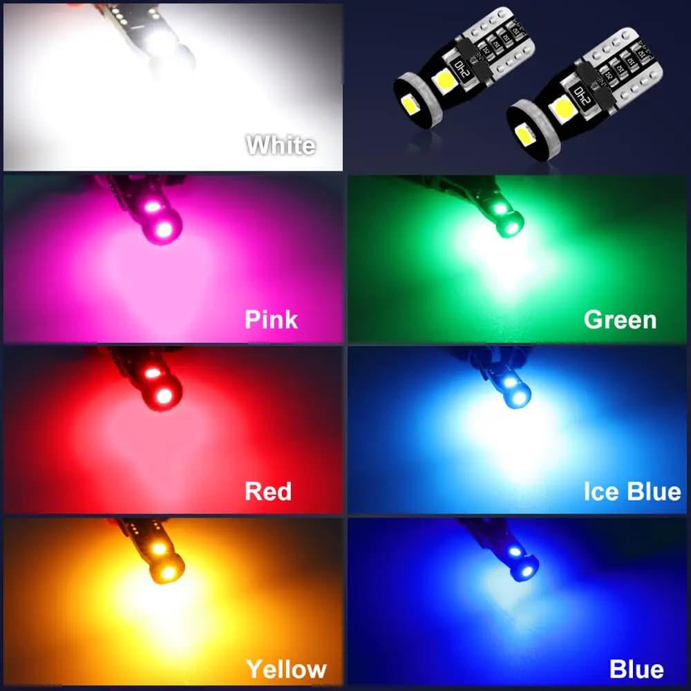 Ampoules Led T10 Canbus W5W, 10 pièces, 168 194 6000K, lampe de signalisation blanche, dôme de lectu
