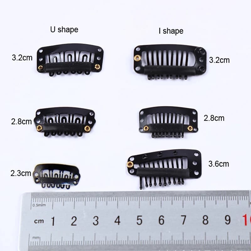 50pcs 2.3cm-3.6cm couleur marron noir perruque Clips Snap Clip pour Extension de cheveux perruque tr