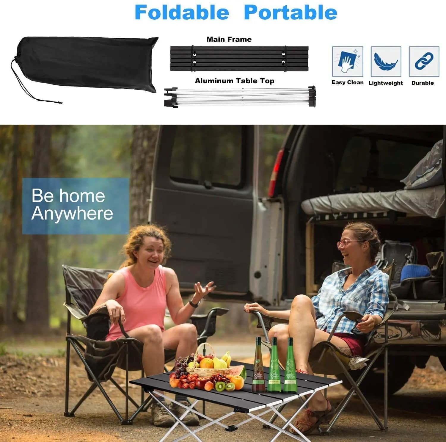 Table de Camping pliante Portable ultralégère, bureau de dîner en plein air, alliage d'aluminium hau