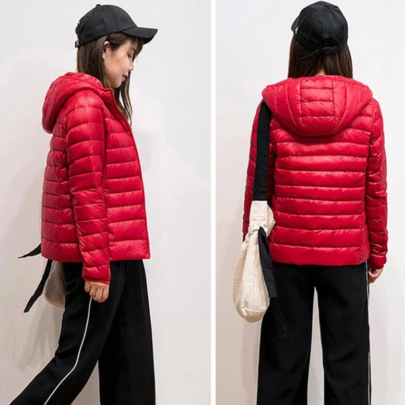 Veste courte en duvet de canard ultra-léger pour femme, manteau mince, parka chaude, vêtements d'ext