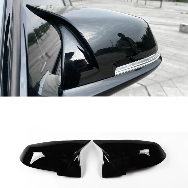 Couvercle de rétroviseur noir carbone, 2 pièces, pour BMW série 1 2 3 4 X M 220i 328i 420i F20 F21 F