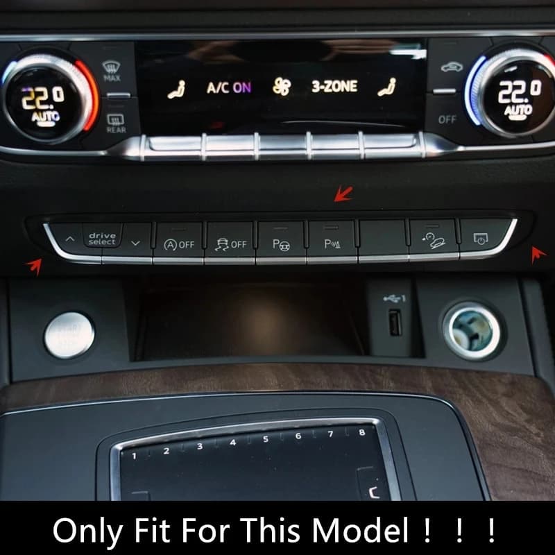 Couverture décorative pour boutons de la console centrale de voiture, garniture pour Audi Q5 FY 2018