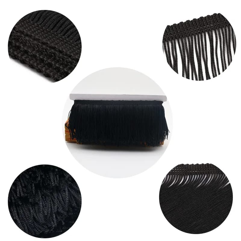 Garniture de franges à pampilles 9/15/20/28cm, 100% Polyester, longues franges, couture pour vêtemen
