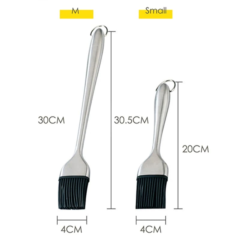 Brosse à badigeonner en Silicone pour Barbecue, brosse à Sauce à l'huile, poignée en acier inoxydabl