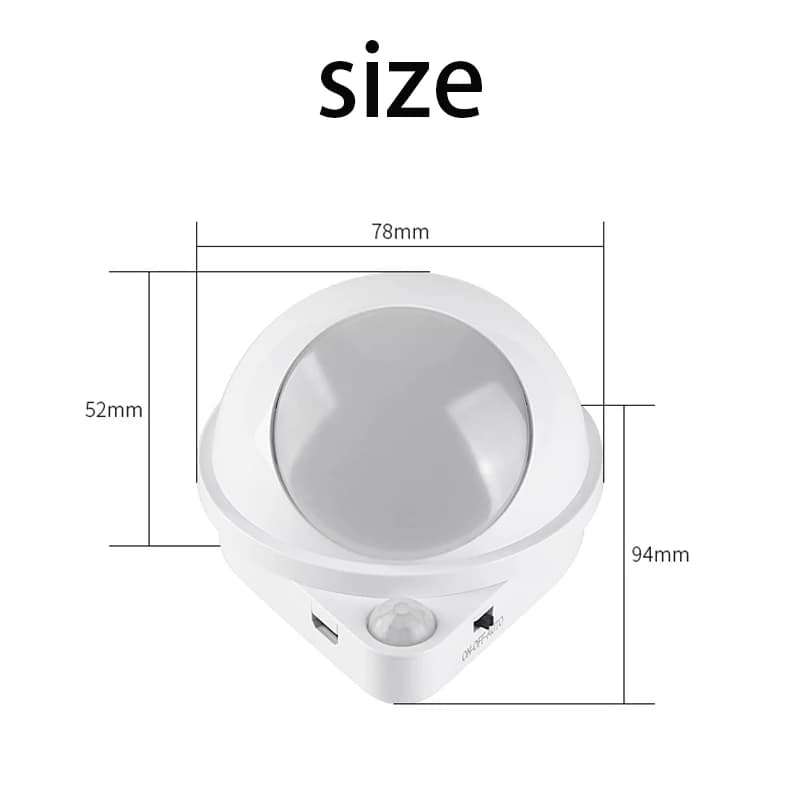 Veilleuse LED avec capteur de mouvement, chargement USB, interrupteur tactile, lumière à intensité v