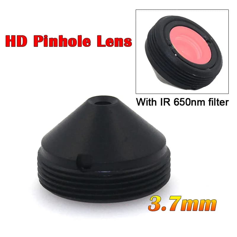 Objectif pinhole HD CCTV 3.7mm, monture M12 * 0.5, mini objectif 1/3 avec filtre IR 650nm pour camér