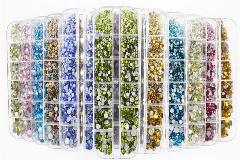 Ensemble de Strass correcteurs à chaud, 12 grilles, 1000 pièces, mélange de tailles, pierre à dos pl