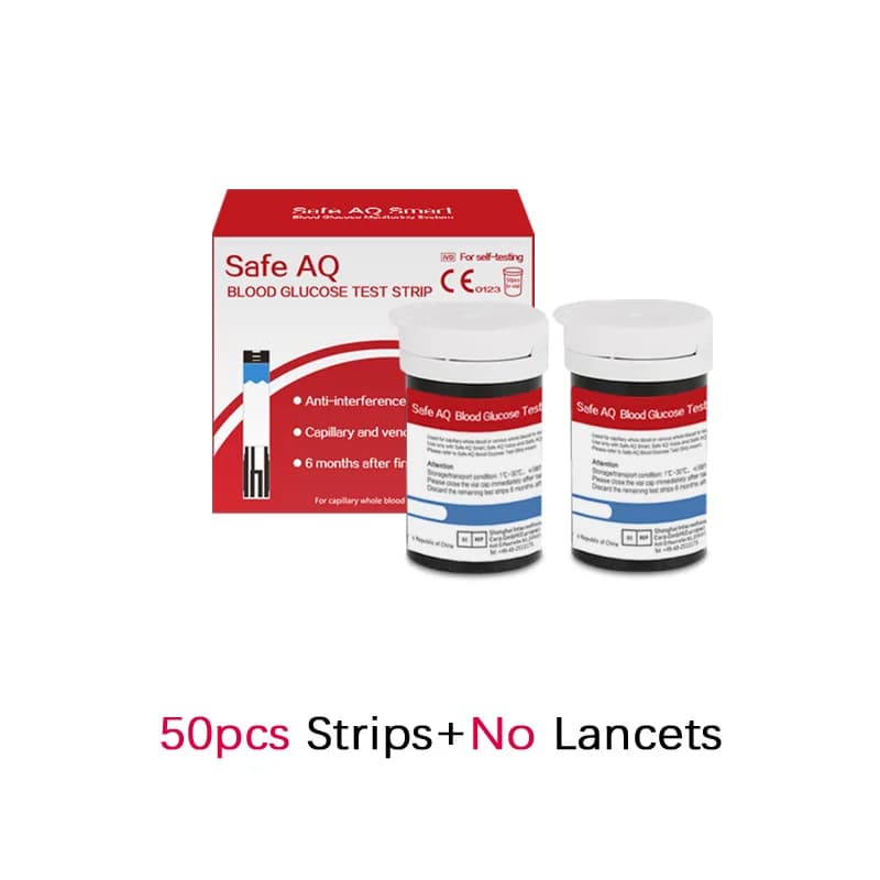 Safe AQ Voice 50/100/200 pièces bandelettes de Test de glycémie avec lancettes aiguilles pour la dét