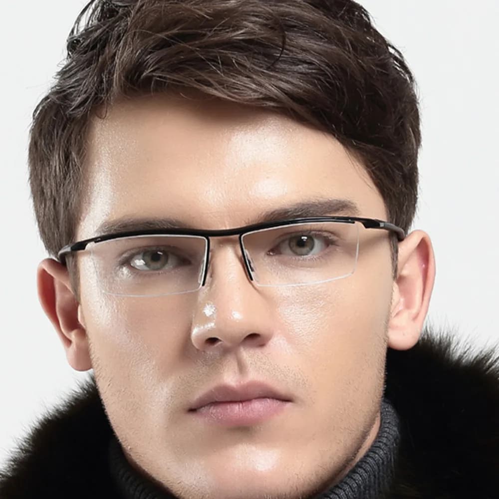 BETSION – lunettes en alliage de titane pour hommes et femmes, monture demi-bord, verres de Prescrip