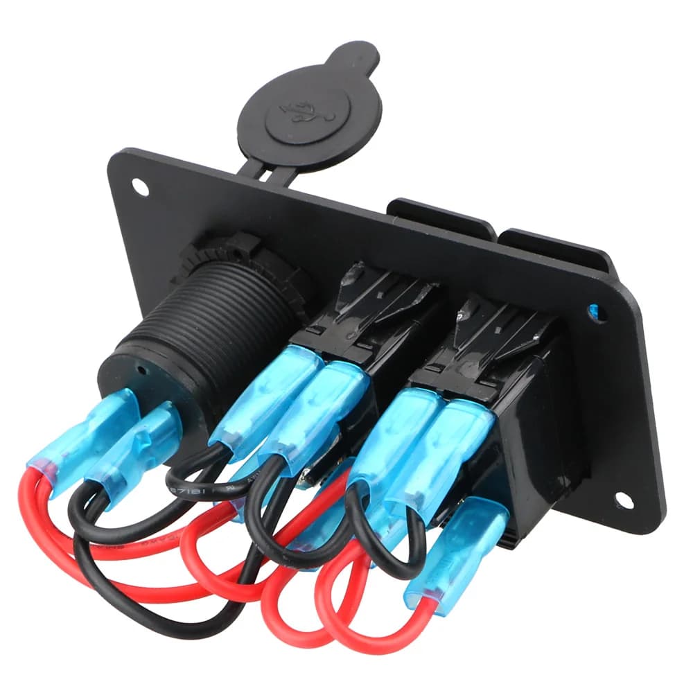 Panneau de commutation de voiture 12V 24V, 2/3 gangs, lumière étanche, contrôle à bascule, voltmètre