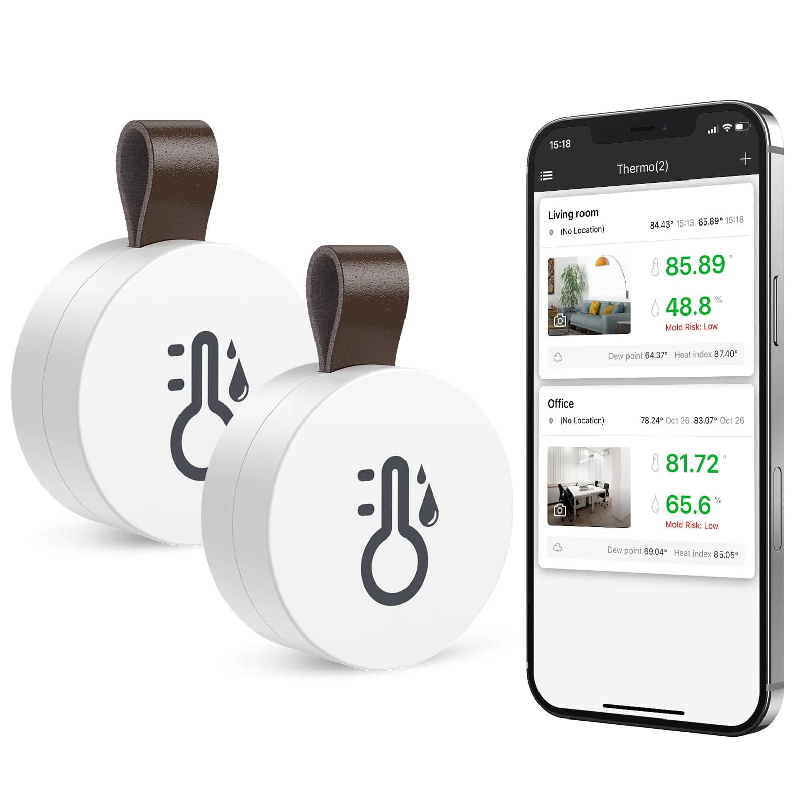 ORIA – Thermomètre et Hygromètre sans Fil Bluetooth, Capteur de Température et d'Humidité pour Maiso