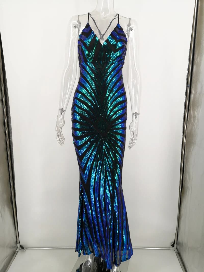 Robe longue moulante pour femmes, Sexy, noire, dorée, paillettes, maxi, vintage, tenue de soirée, bo