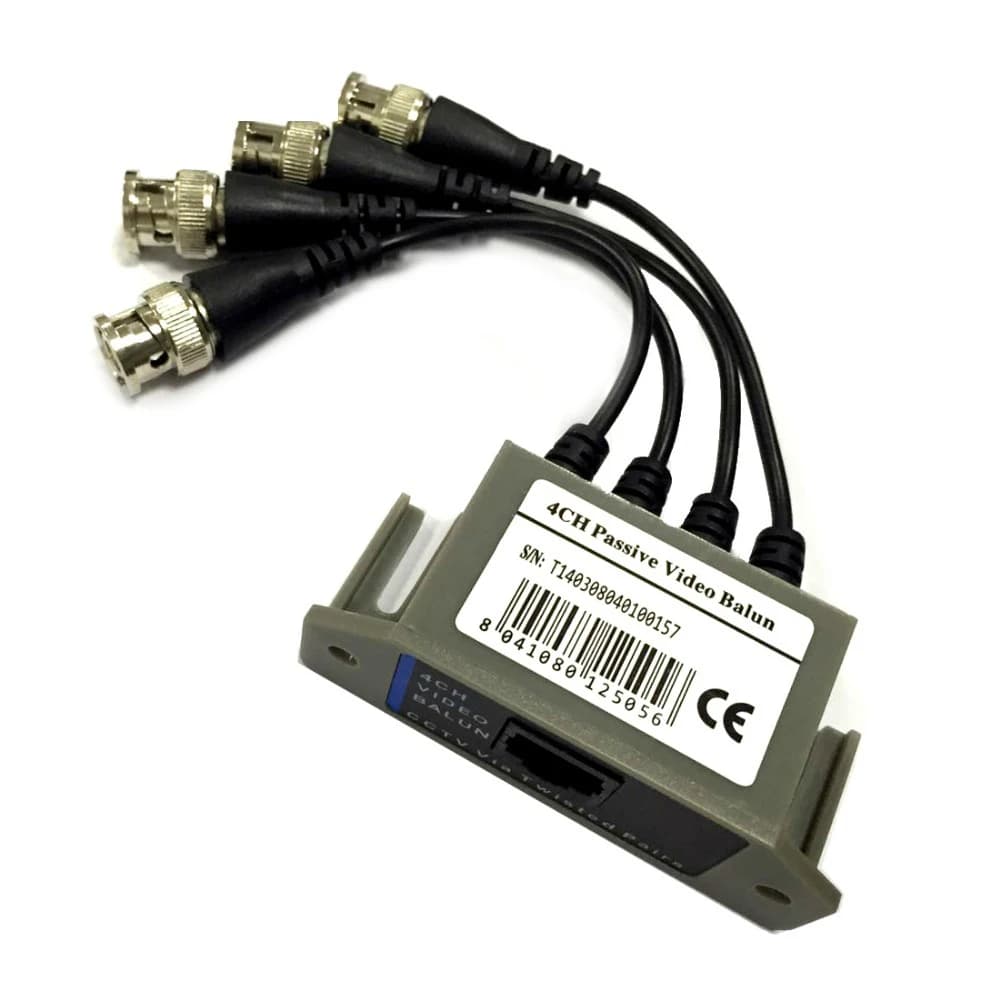 ESscreenshot-Balun vidéo passif, 4CH HD, Transcsec BNC vers UTP, RJ45, CCTV via paires torsadées pou