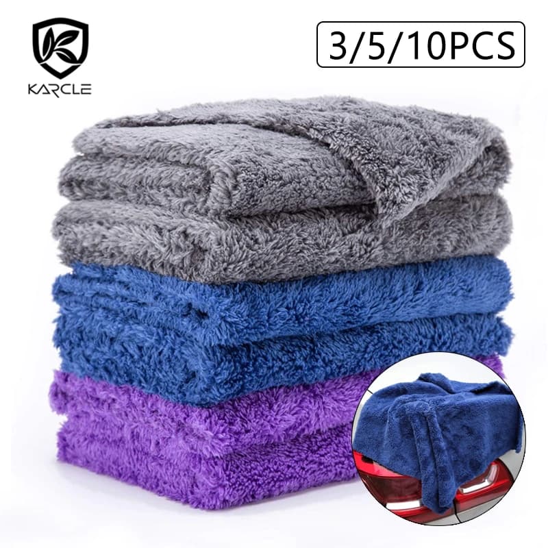 3/5/10 pièces de Lavage de Voiture Microfibre Serviette Nettoyage de Voiture De Séchage Chiffon De P