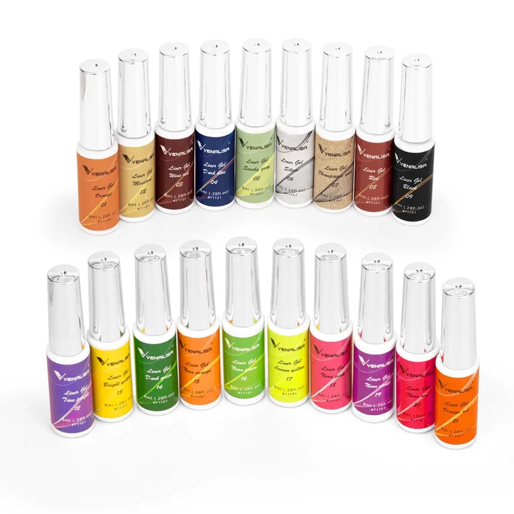 Venalisa Liner Gel 8ml vernis à ongles français UV LED peinture Gel Nail Art Design magnifique paill