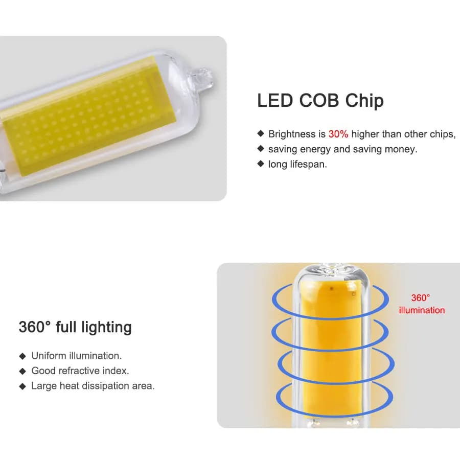 5 pièces G9 ampoule LED 220V 5W 7W 10W sans scintillement COB lampe à LED verre blanc froid/blanc ch