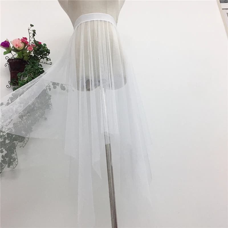 Jupe plissée en maille transparente pour femmes, Tutu en Tulle, taille haute, longue jupe noire irré