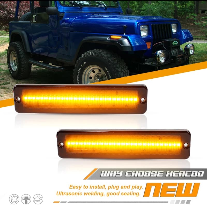 IJDM marqueur latéral clignotant et pare-chocs avant lumière DRL pour Jeep Wrangler YJ feux de jour 