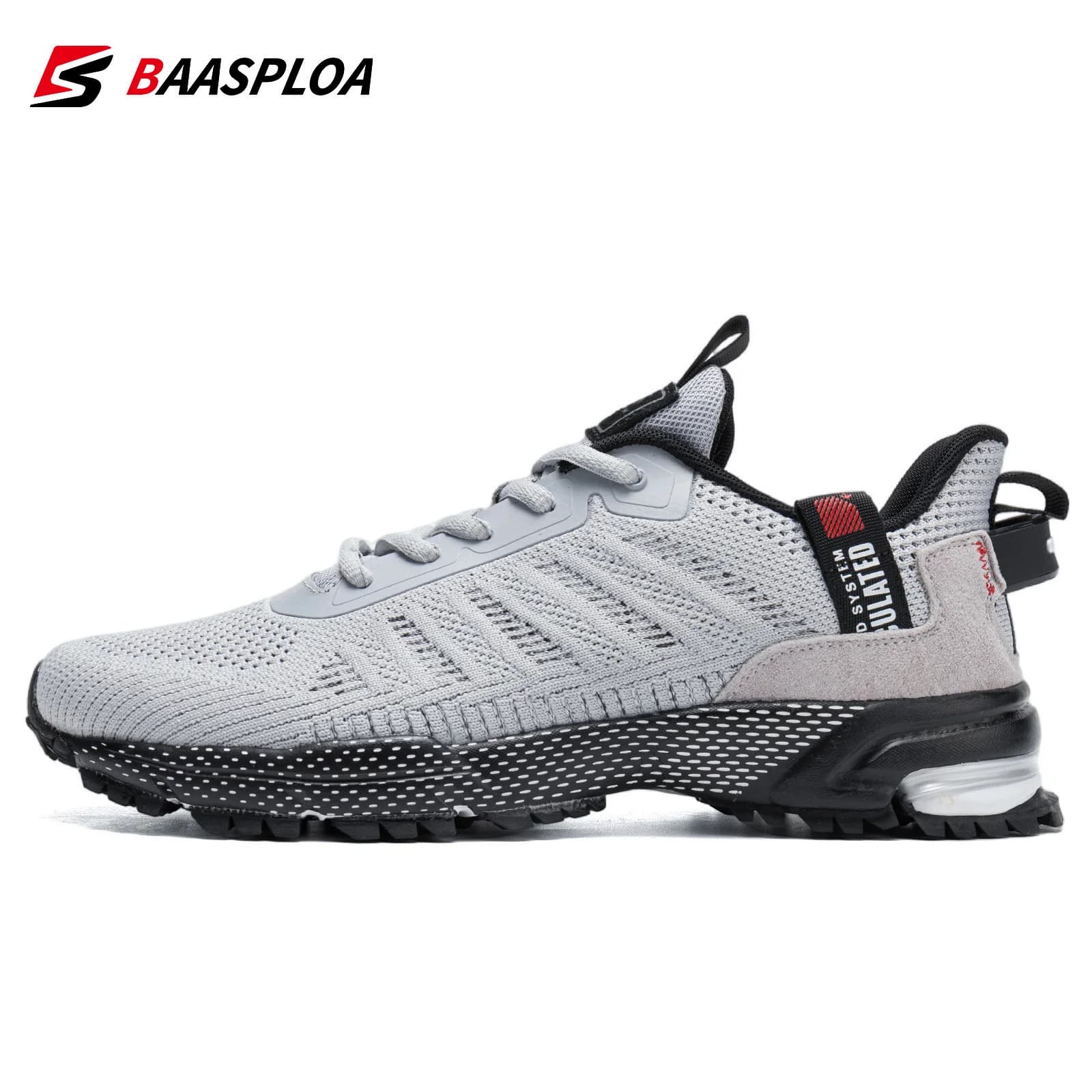 Baasploa – chaussures de course légères pour hommes, baskets en maille à lacets, respirantes, de spo