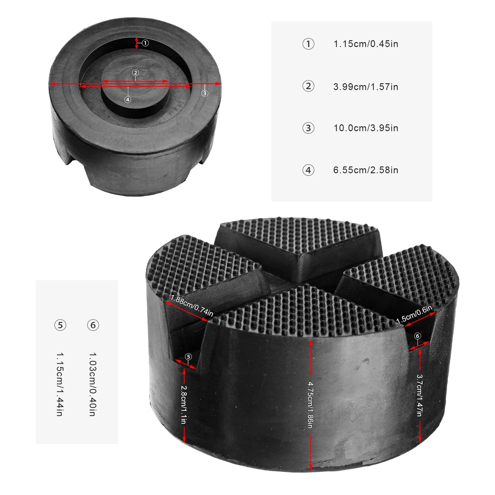 Adaptateur universel de coussin de cric à fente croisée en caoutchouc pour voiture, protection de Ra