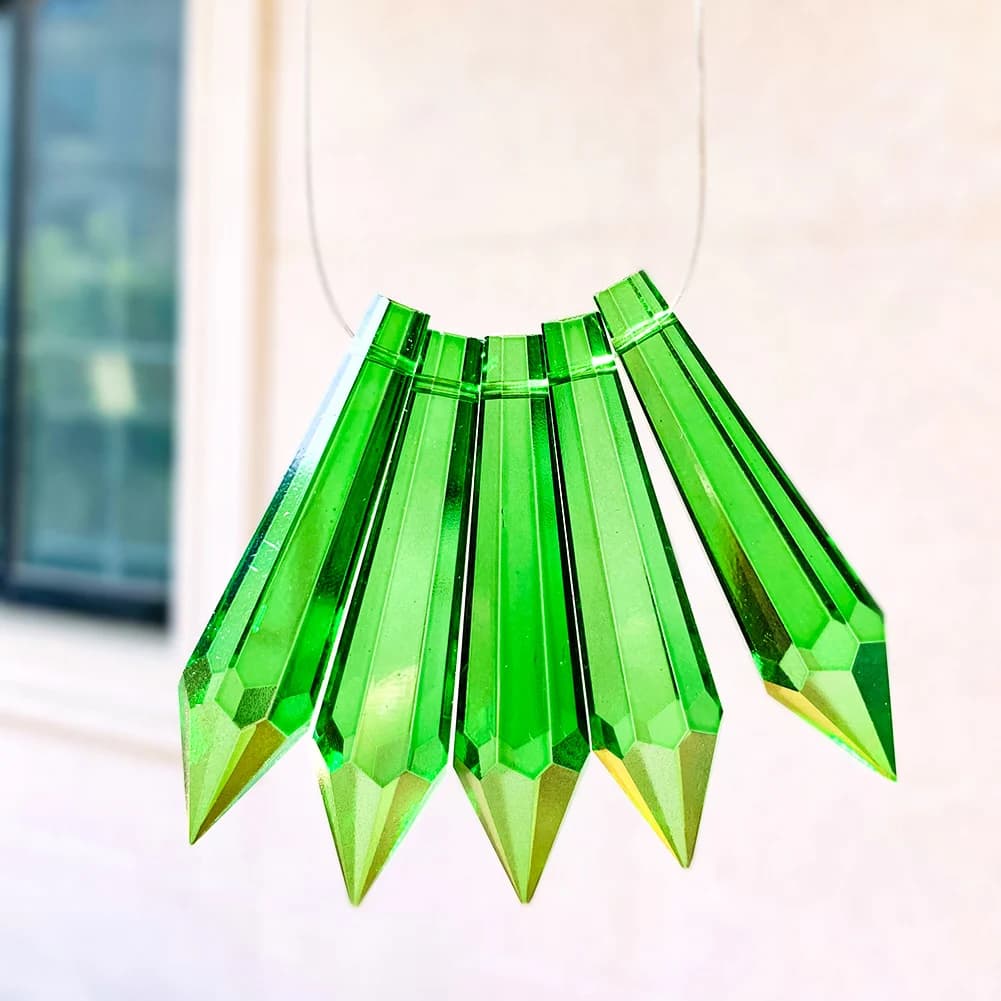 Lustre en perles de cristal pointues, citrolamp Prisms Glaçon, Suncatcher de perles de verre pour la