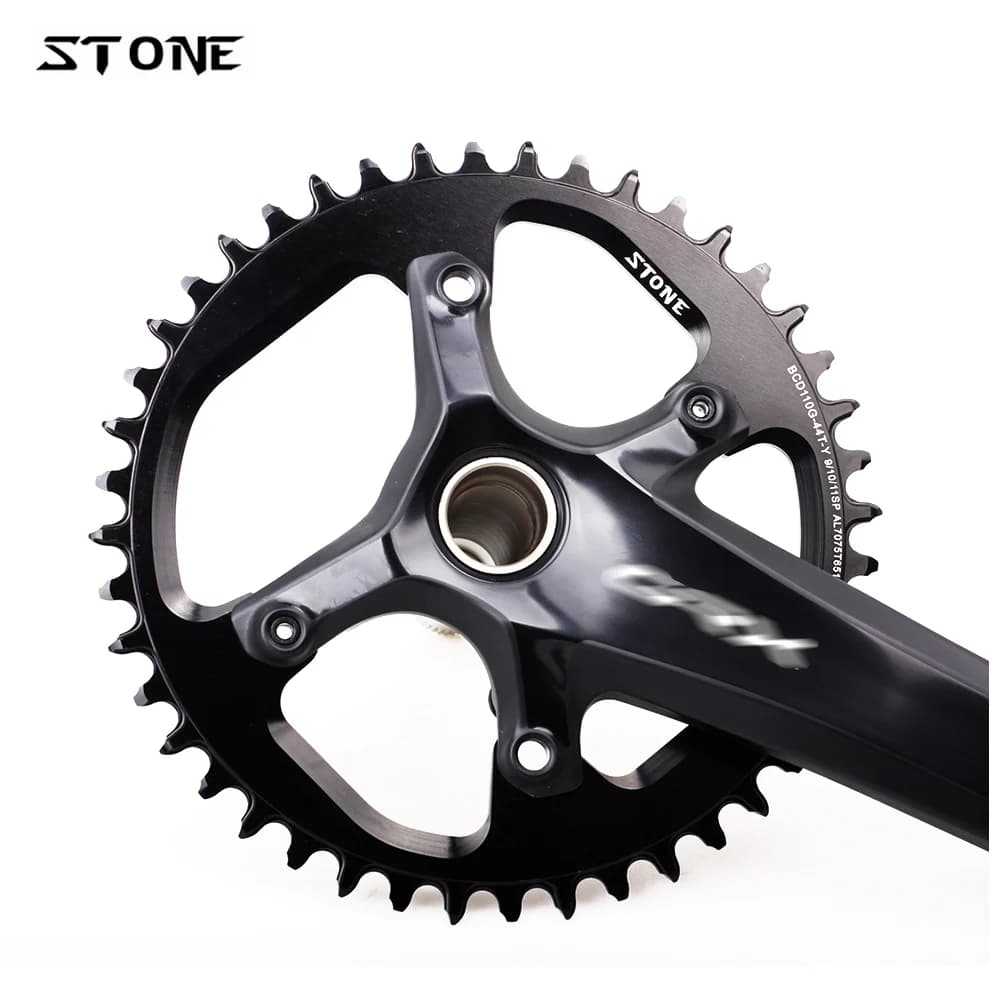 Plateau de vélo simple circulaire en pierre CNC, 34-60T, BCD110, gravier JOWheel pour GRX jasbardage