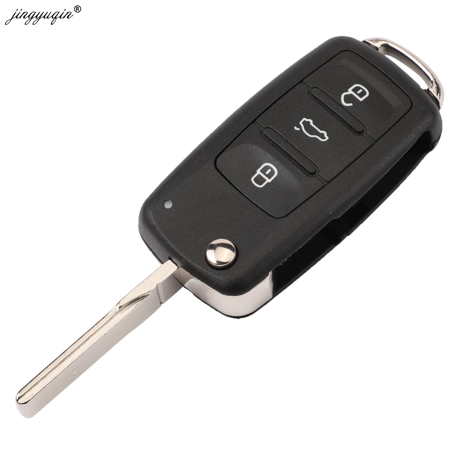 Jingyuqin 10 pièces 2/3/4 bouton pliant coque de clé à distance pour VW Tiguan Golf Sagitar Polo MK6