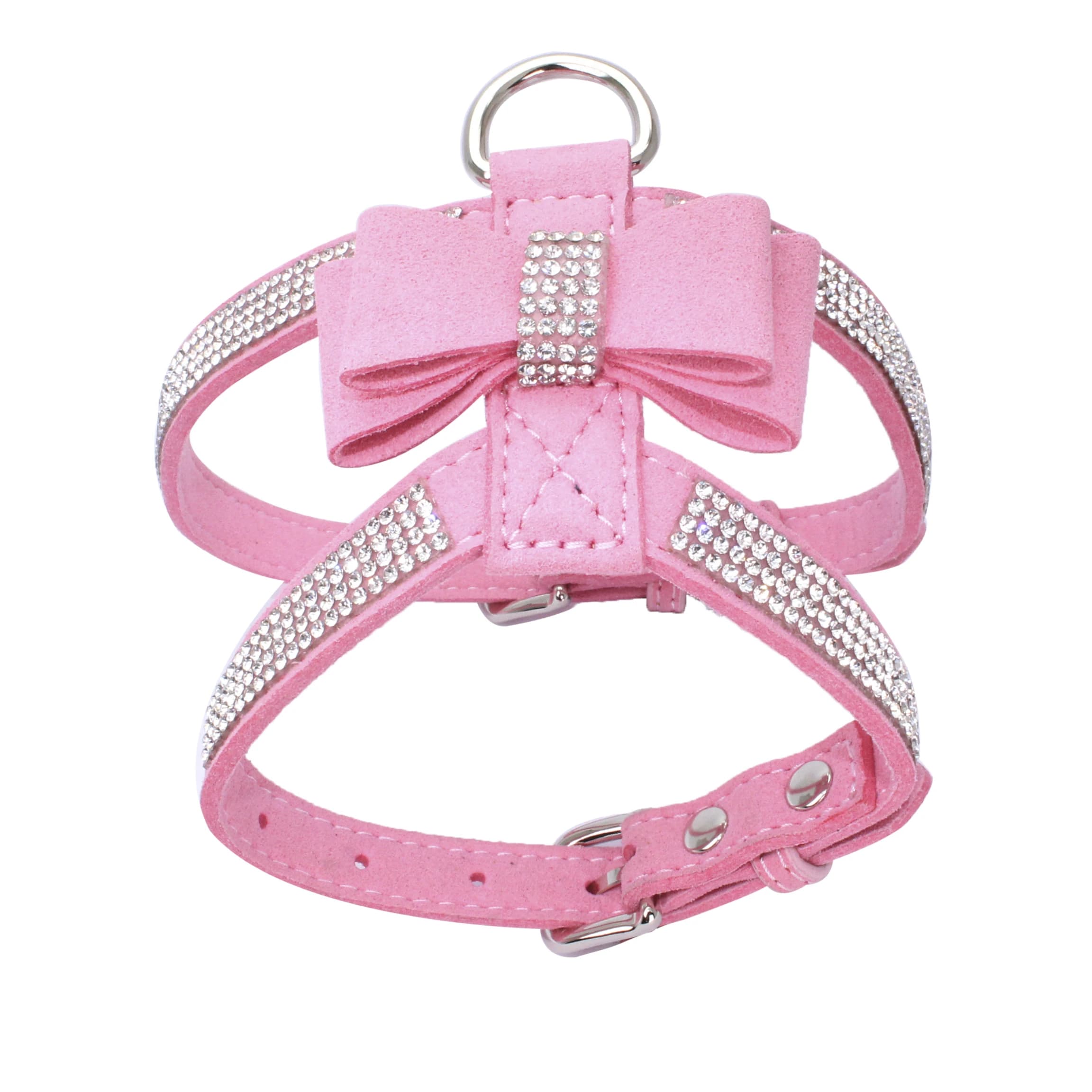 Laisse harnais pour animaux de compagnie avec strass cristal scintillant, sangle de poitrine réglabl