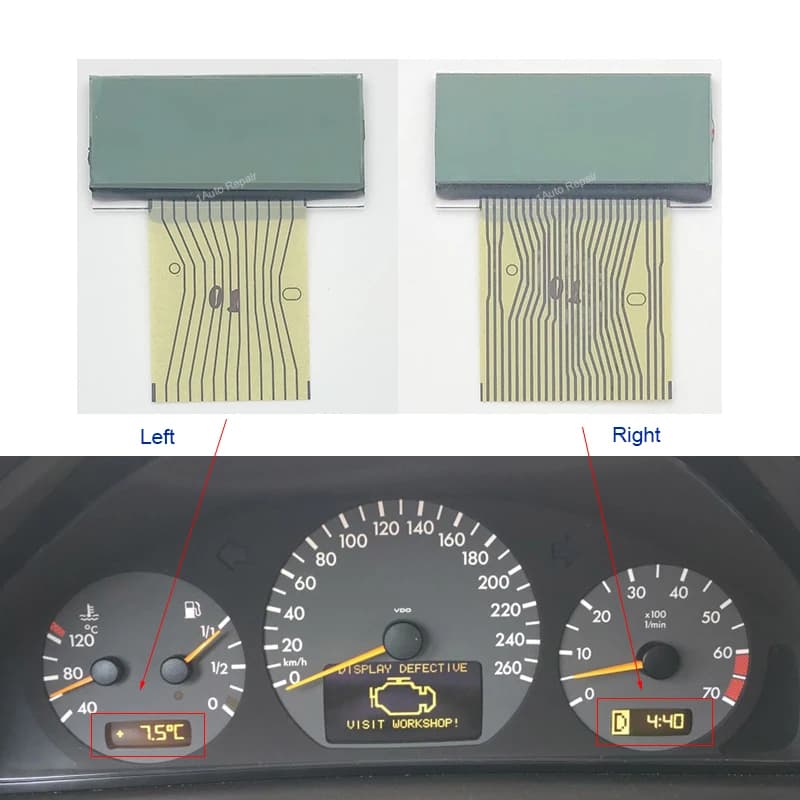 Écran LCD de tableau de bord, affichage du groupe d'instruments pour Mercedes Benz classe C W202 cla