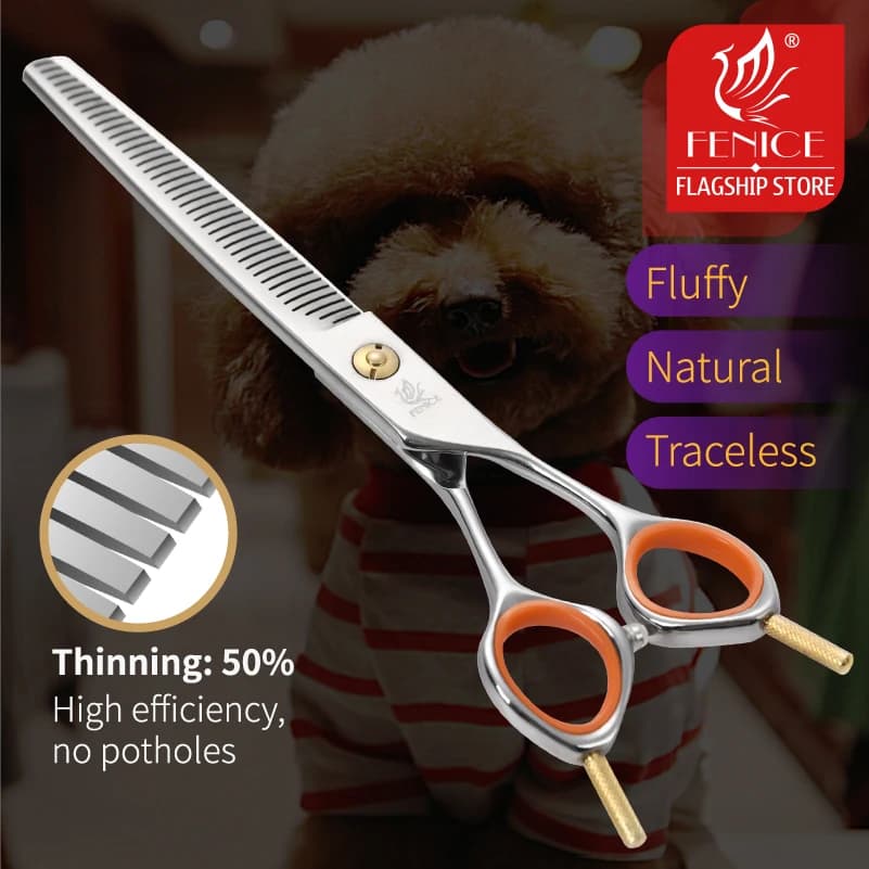 Fenice – ciseaux amincissants professionnels pour toilettage de chien, 7.0 pouces, taux d'amincissem