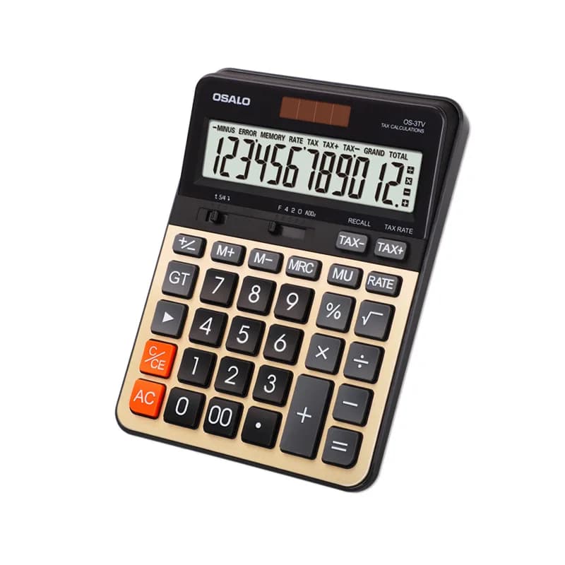 Calculatrice de bureau 3TV, calcul de taux de taxe, grand écran 12 bits, comptabilité, calculateurs 