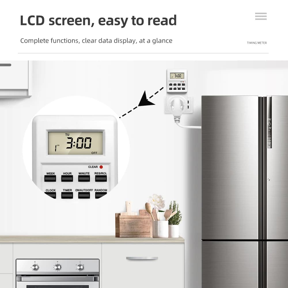 Minuterie numérique Programmable TM03, 24 h, minuterie de cuisine, prise ue UK AU US BR FR IT
