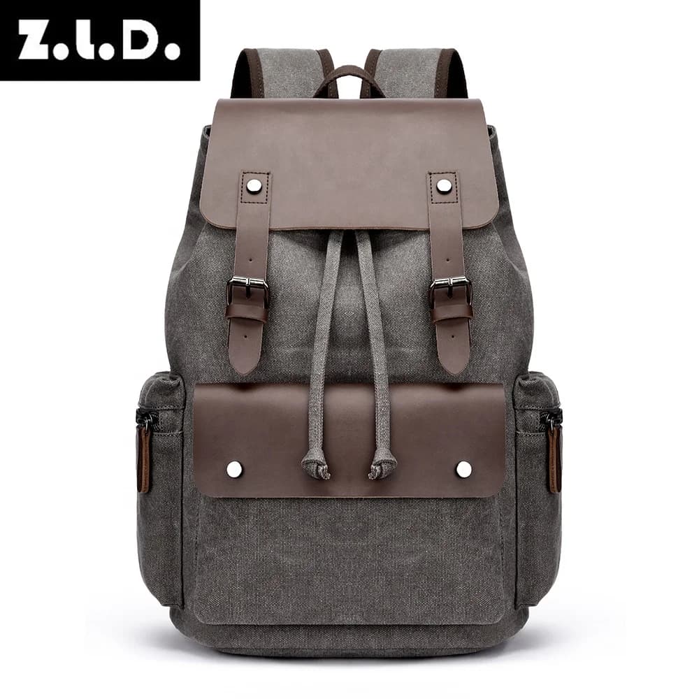Sac à dos vintage en toile rétro pour homme, grande capacité 20-35L, sac antivol résistant à l'usure
