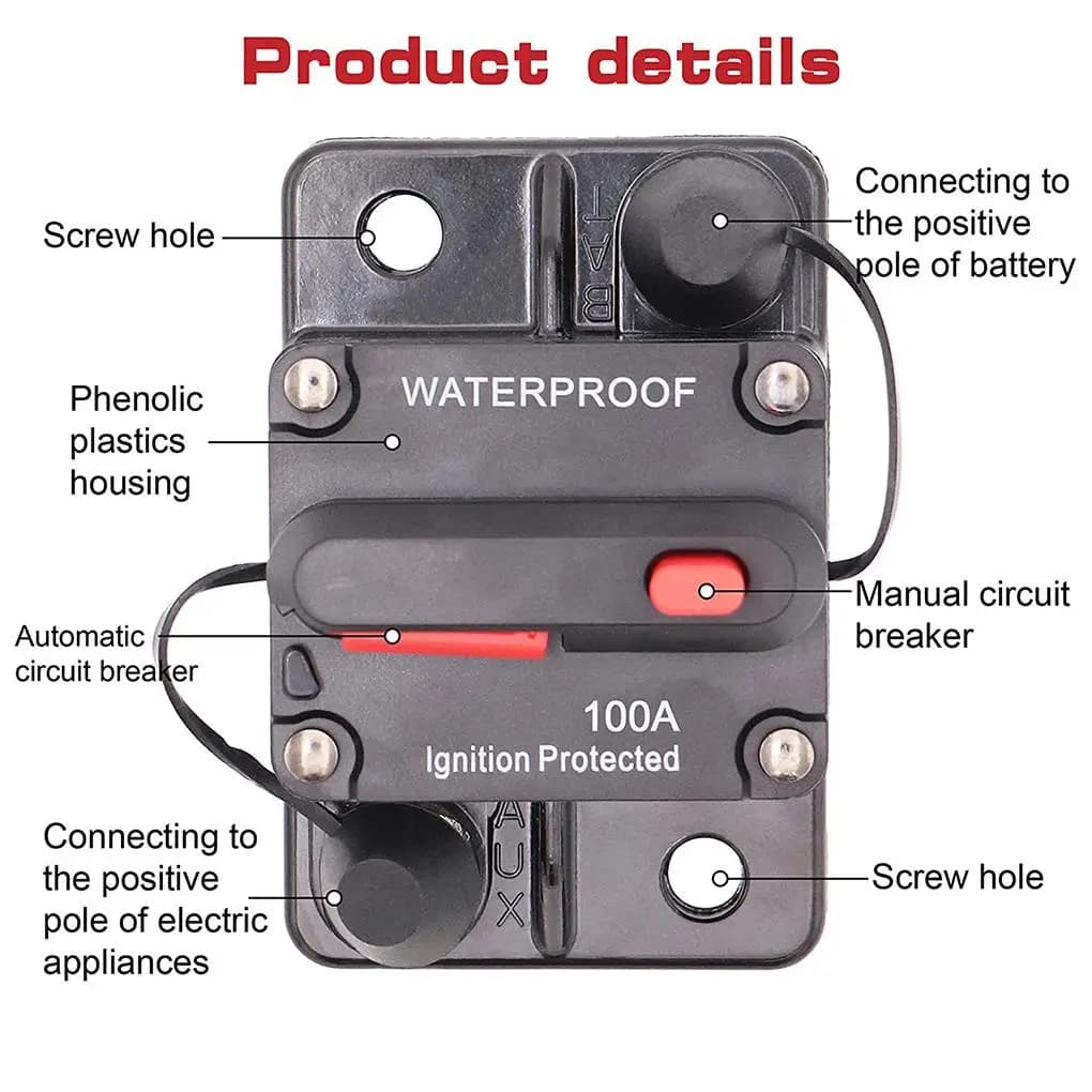 Disjoncteur 30a 40a 50a 60a 70a 80a 100a 120a 150a 200a 250a 300a AMP fusible Reset 12-48V DC voitur