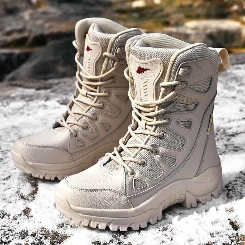 Hiver femmes haut de gamme en plein air en cuir en peluche chaussures de randonnée Trekking femme bo