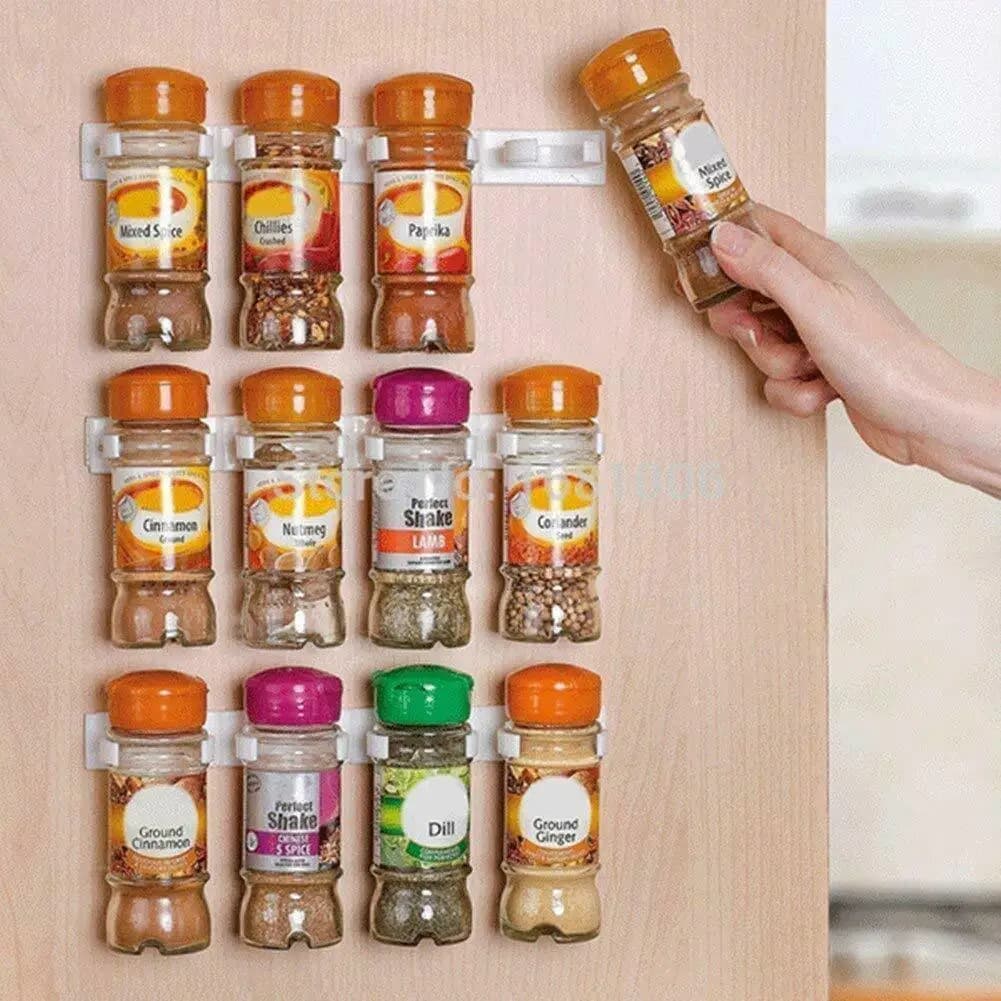 Pince murale en plastique pour épices, rangement de cuisine à domicile, ingrédients T1, accessoires 