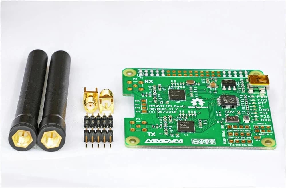 MMDVM_HS_Dual_Hat Duplex MMDVM Hotspot UHF/VHF P25 DMR YSF NXDN Pi + OLED vendu à bord + antenne