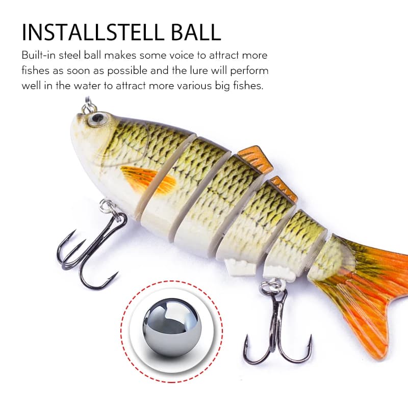 Hanlin Set 4 pouces 16,5g Leurres de pêche multi-articulés, Wobblers, Swimbait, Appâts artificiels d