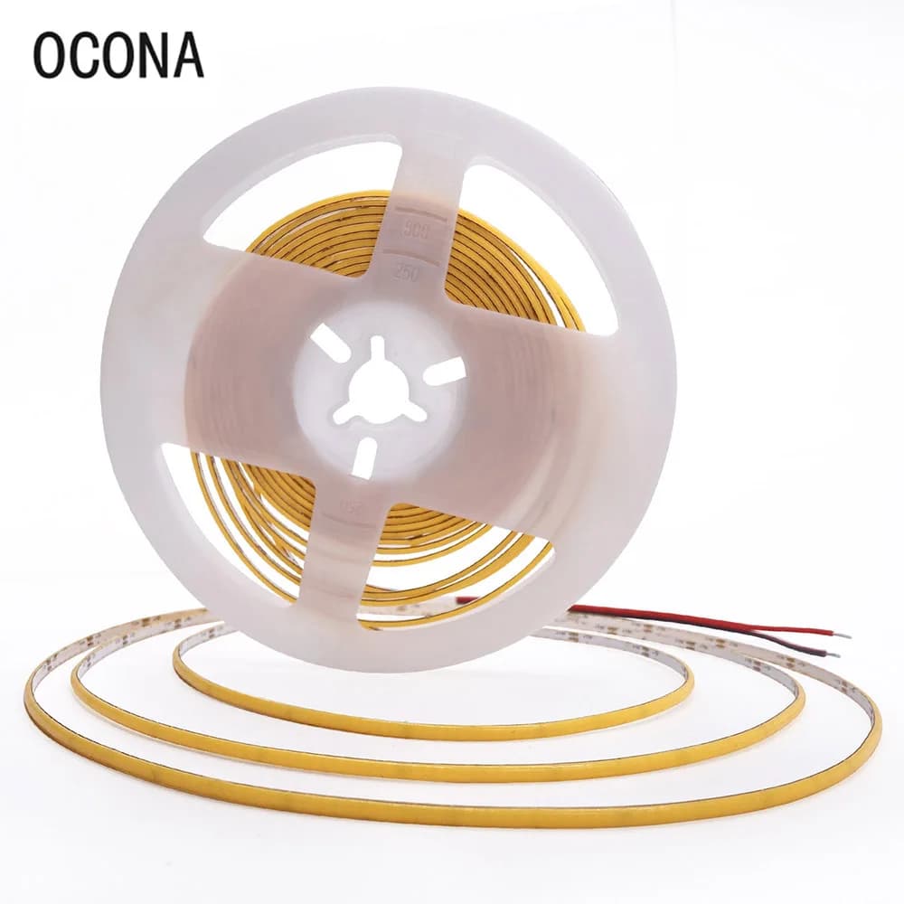 Bande Lumineuse LED COB Super Fine, 5V, 3mm, pour Jouet, Bricolage, Décor, Batterie USB 66480LED/m, 