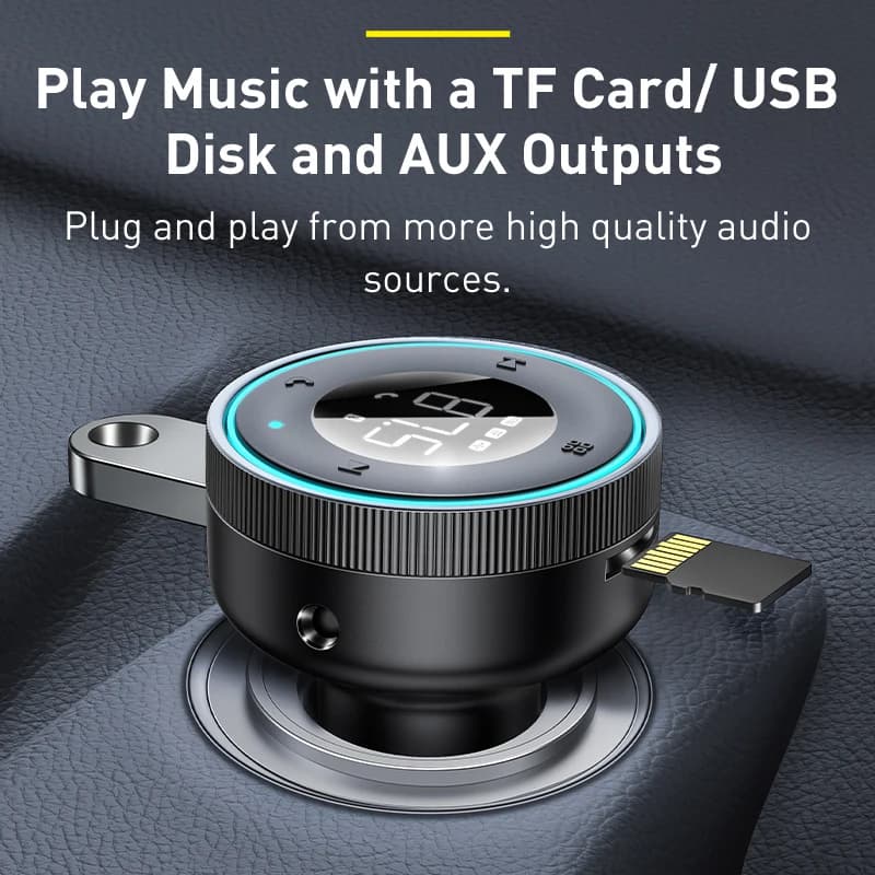 Baseus FM transmetteur modulateur voiture sans fil Bluetooth 5.0 USB chargeur rapide Auto Aux Radio 
