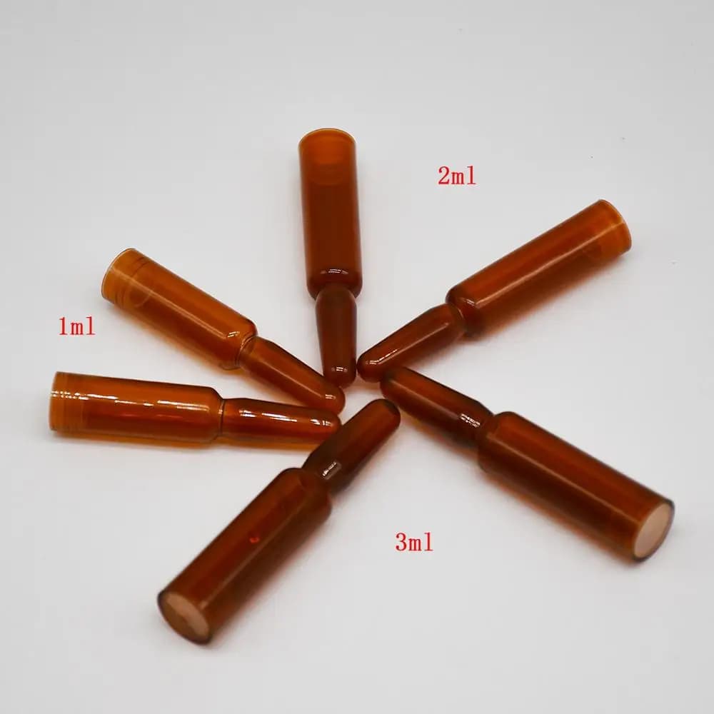 Mini bouteilles cosmétiques en Ampoule ambre, conteneurs vides de 1ml 2ml 3ml pour sérum, huile d'es