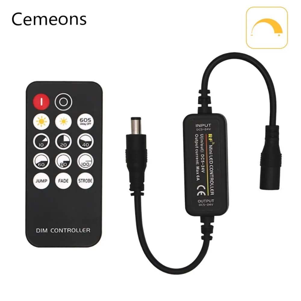 Mini variateur LED DC5-24V 6A, interrupteur de contrôleur RF sans fil, télécommande à 14 touches, co