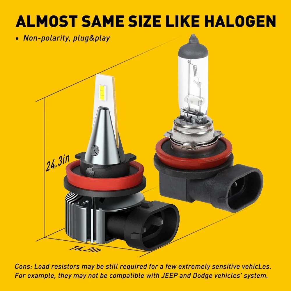 AUXITO 2x Canbus H11 H8 LED ampoules antibrouillard H10 H16 H27 880 881 LED CSP DRL H9 5202 PSX26W P