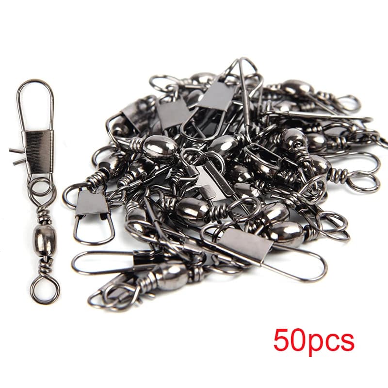 50pcs hiver produits de pêche sur glace pivotant connecteur de pêche broche roulement pivotant Snap 