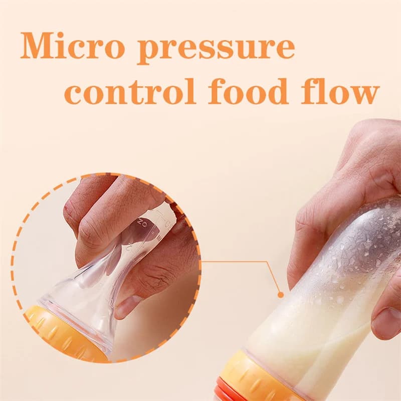BiSantos en silicone sûr et utile avec cuillère, complément alimentaire, riz, céréales, cuillère à p