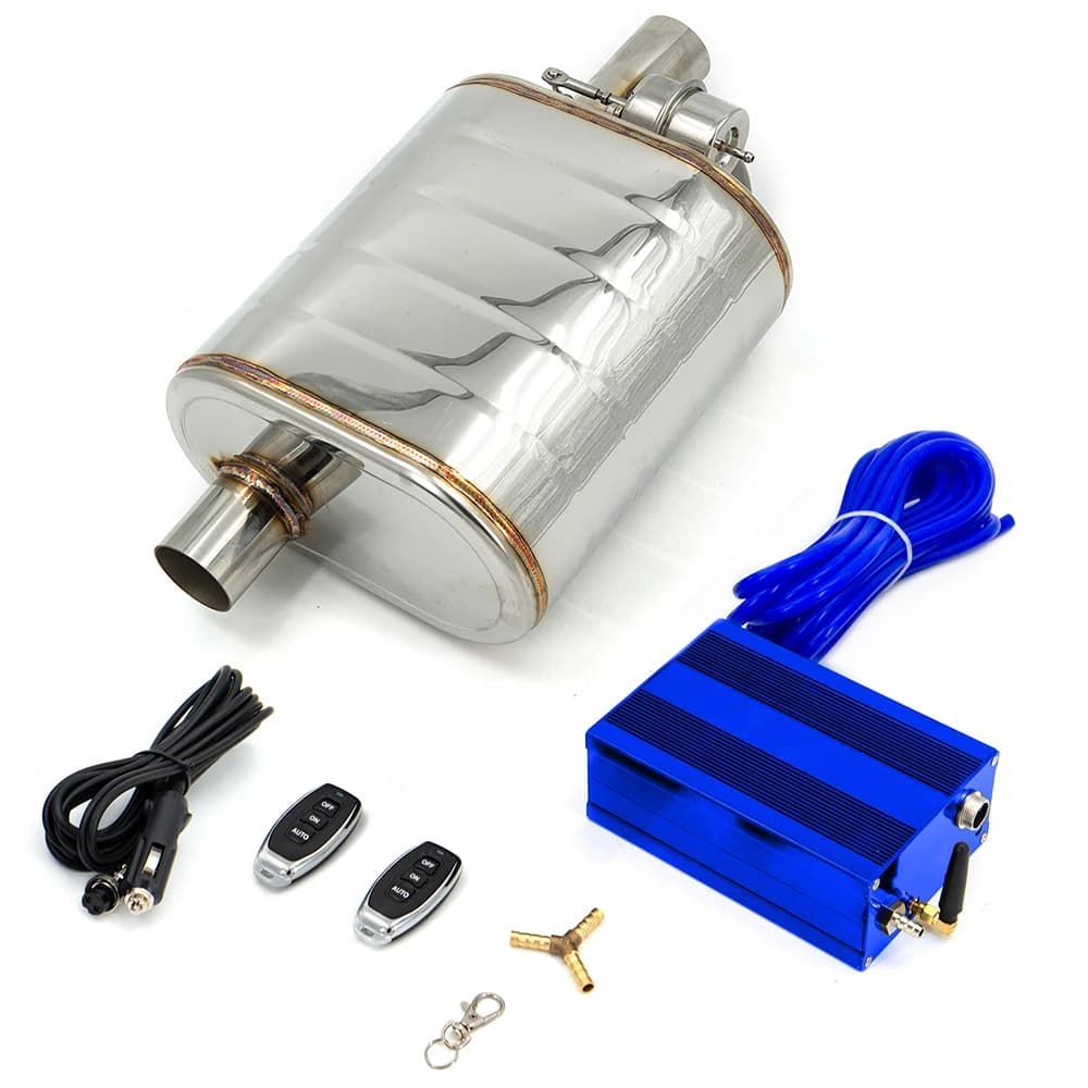 Silencieux d'échappement électrique en acier inoxydable, 51 63 76 MM, avec Valve à vide, découpe, en